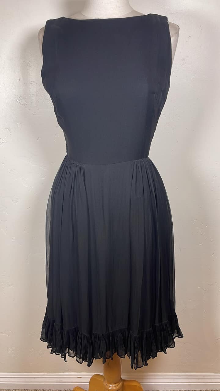 1960’s Lovely Bonwit Teller little black evening cocktail dress