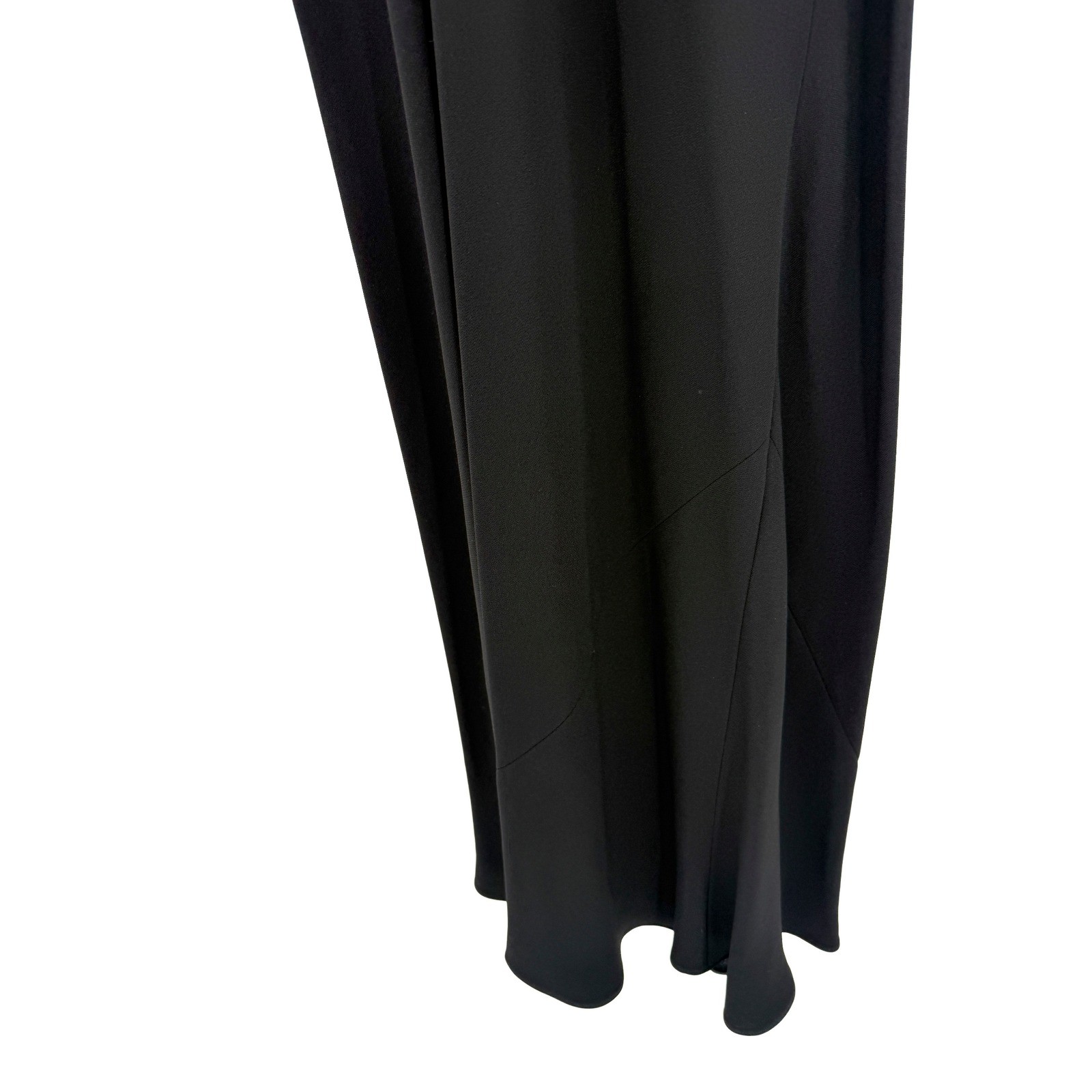 Vintage Maxi Dress Women Black Floral Hand-Sewn Translucent Flower Scoop Back