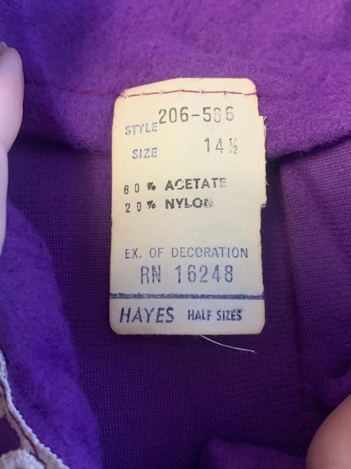 Vintage NWT “Hayes” Purple Grandmacore Women’s Housecoat w/ Lace Collar Warm