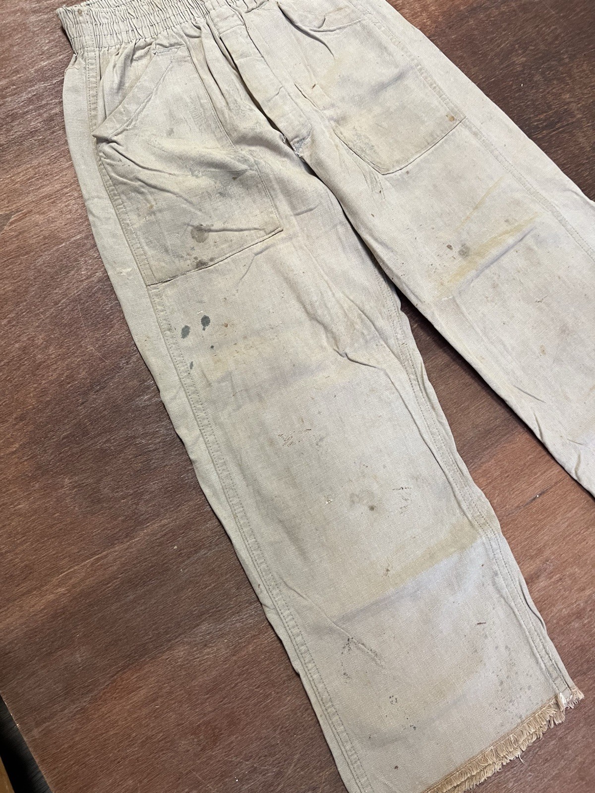 Vintage DRY ROT 40s 50s Wide Leg Cotton Canvas Distressed Pants (24”-26” Waist)