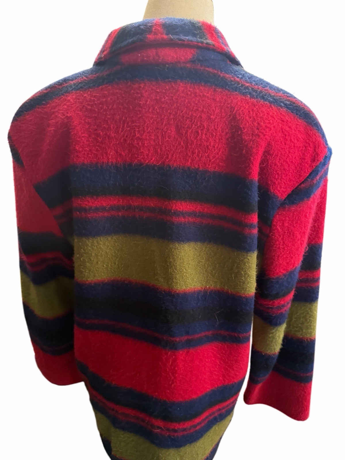 Vintage 90’s Women’s Southwestern Blanket Coat Size L Red Multi-Color