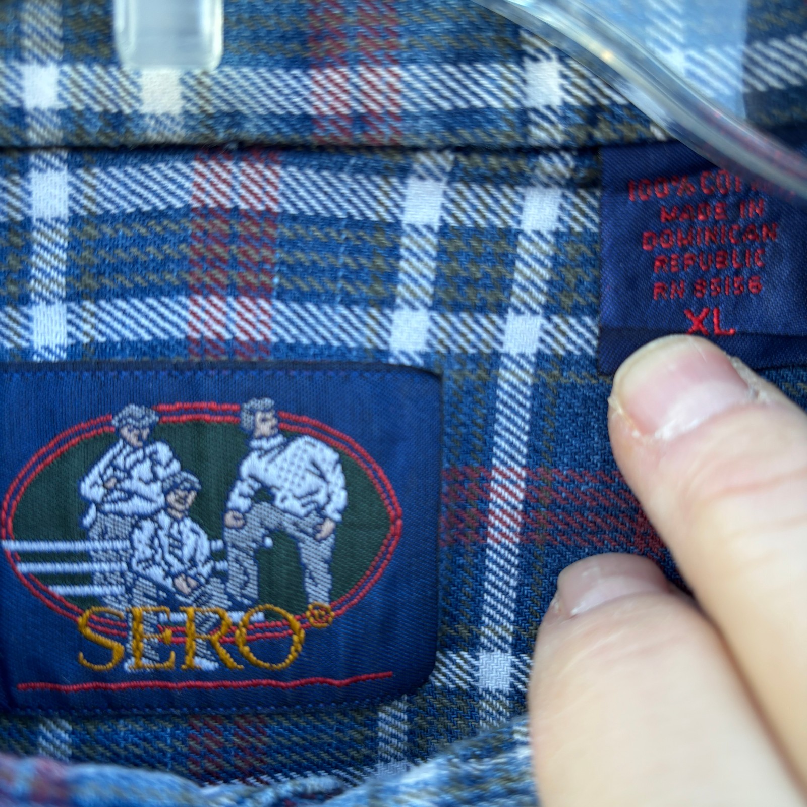 Sero Purple Plaid 100% Woven Cotton Long Sleeve Shirt Faded
