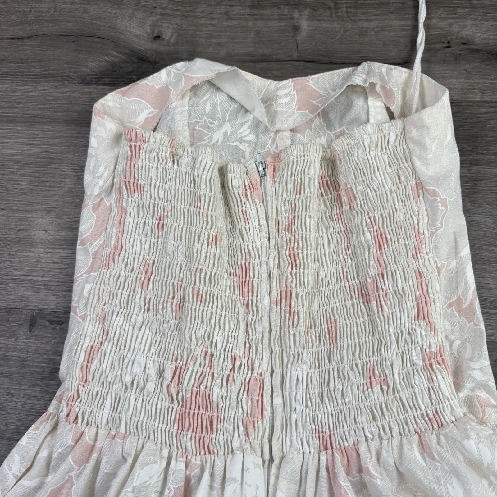 Vintage 80s Wild Dress Floral High Low Prom Dress Pink Ivory 9/10 XS USA Made
