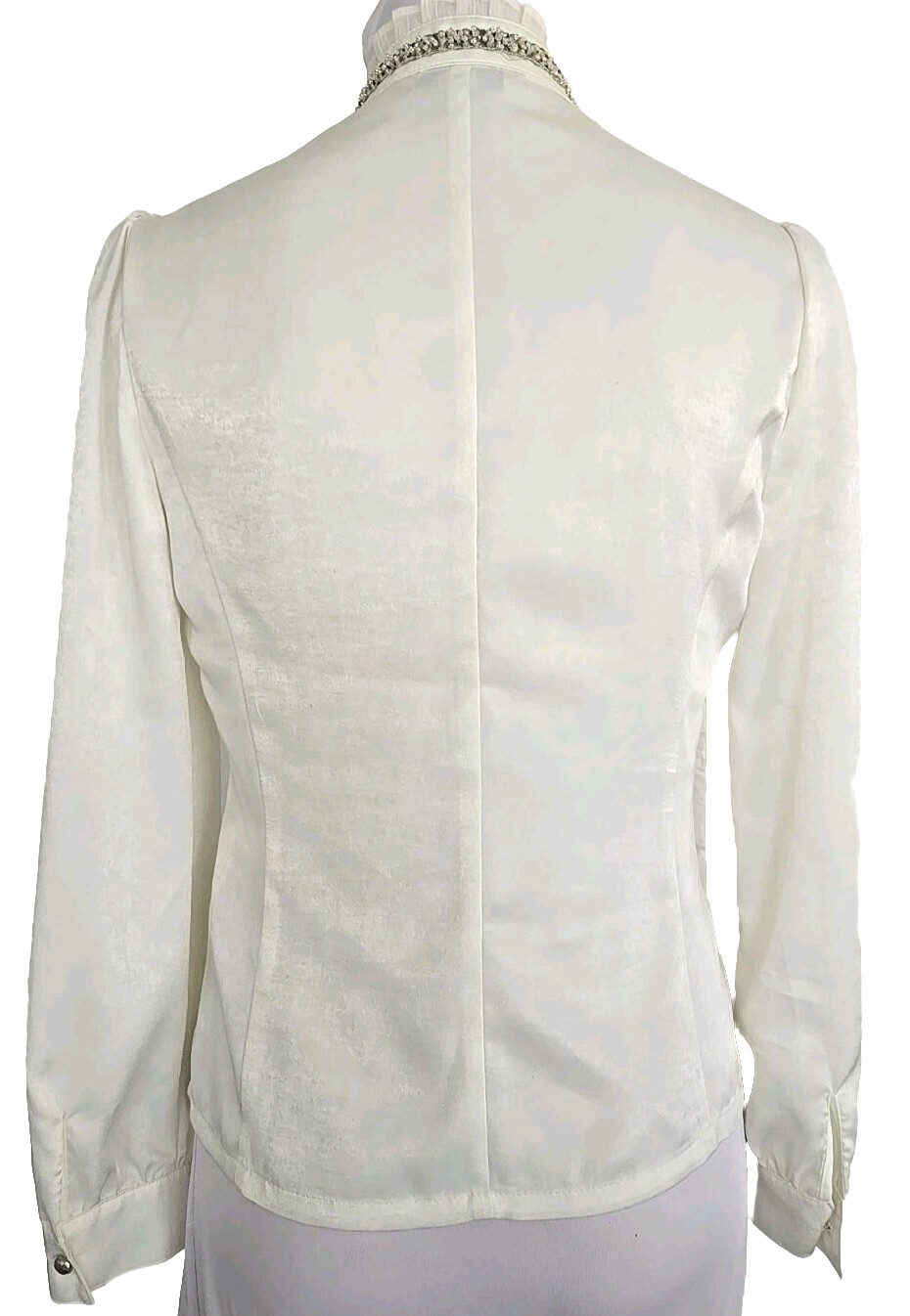 Pierre Cardin Paris Lacey Ruffle Ivory Blouse Top, Cottagecore , Prairie XS