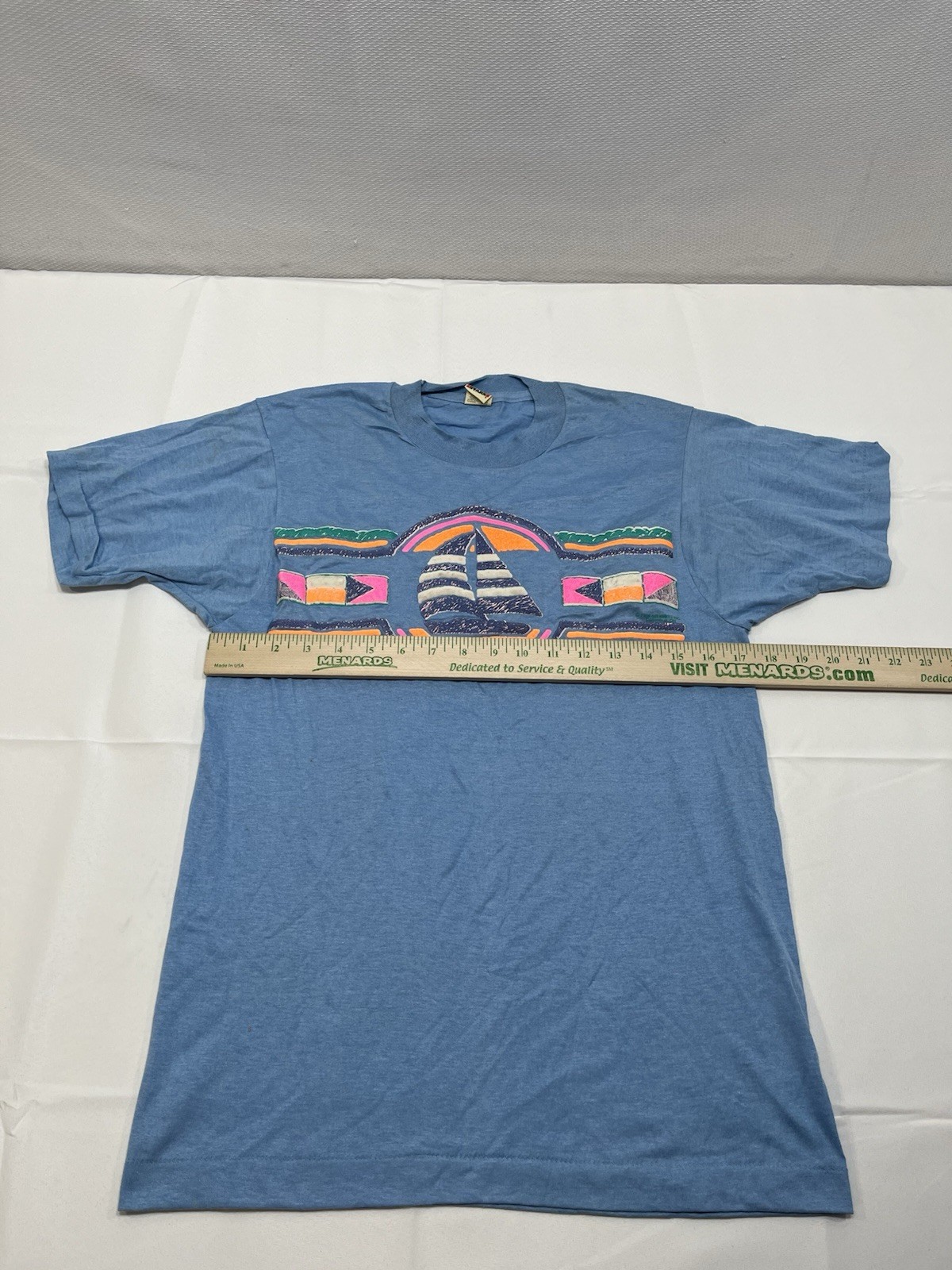 Vintage Screen Stars Sailboat T Shirt Women’s M Single Stitch USA Made Read