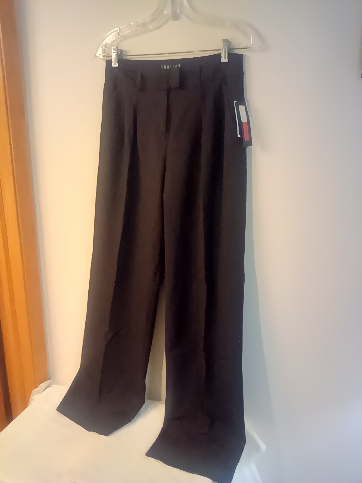 Thalian brown dress pants size 4 polyester wool elastane viscose zip pockets