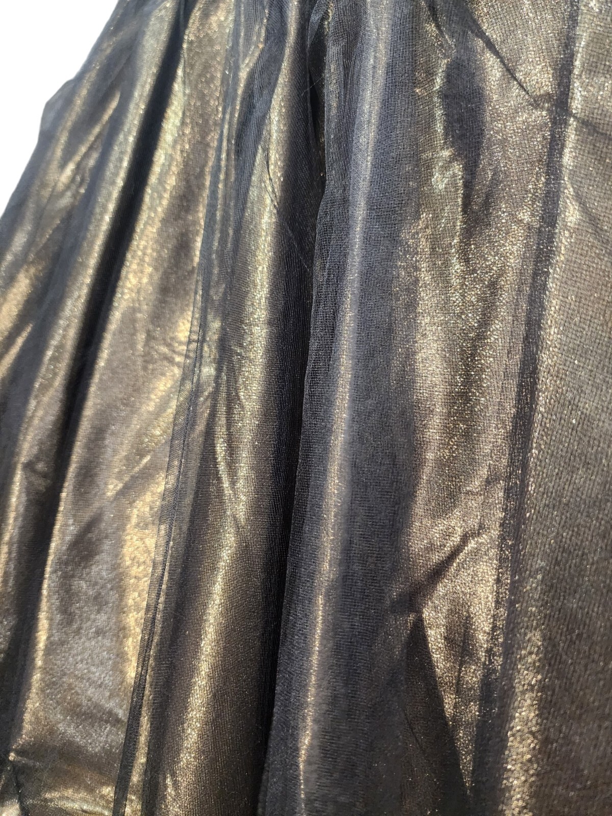 Vtg 80s Prom Dress XS/S Mermaid Gold Lame Metallic Ruched Pageant Gown New