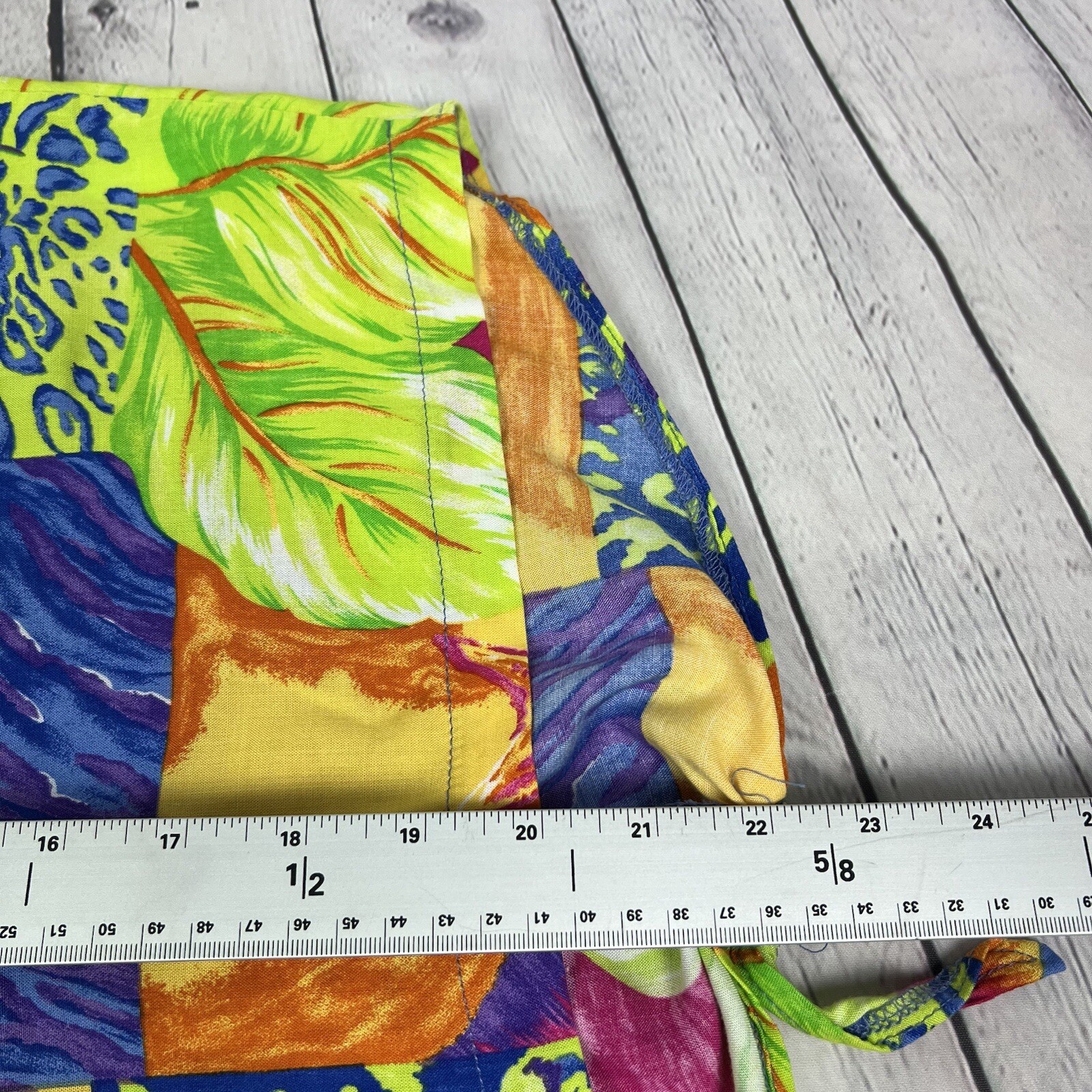 Vintage Sea Suns Neon Bright Floral Tropical Leopard Beach Pants & Top Set XL