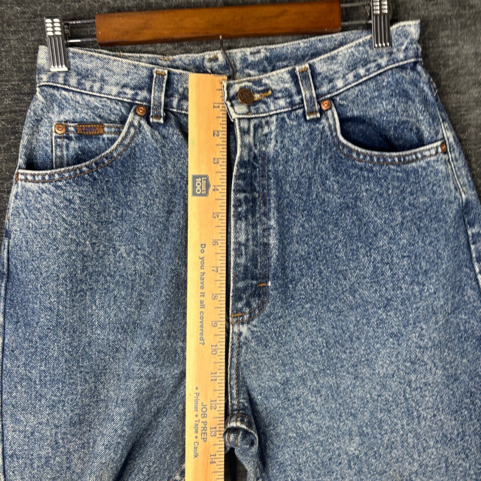 Vintage Lee Riders Acid Wash High Rise Mom Jeans Blue Denim Made in USA 12 MED