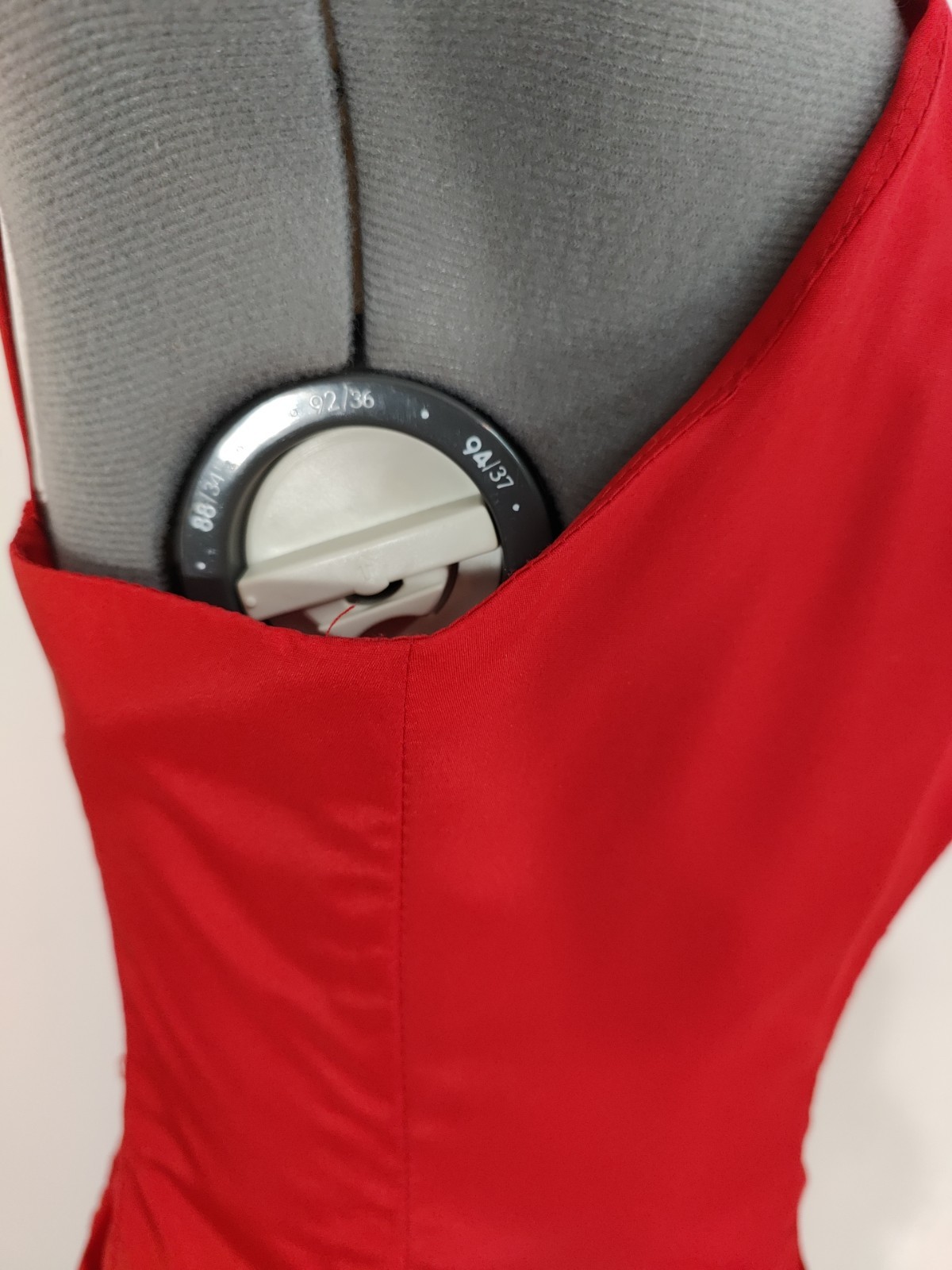 Vtg 80s Prom Dress Red Satin Sleeveless Bow Formal Party Sz M ILGWU