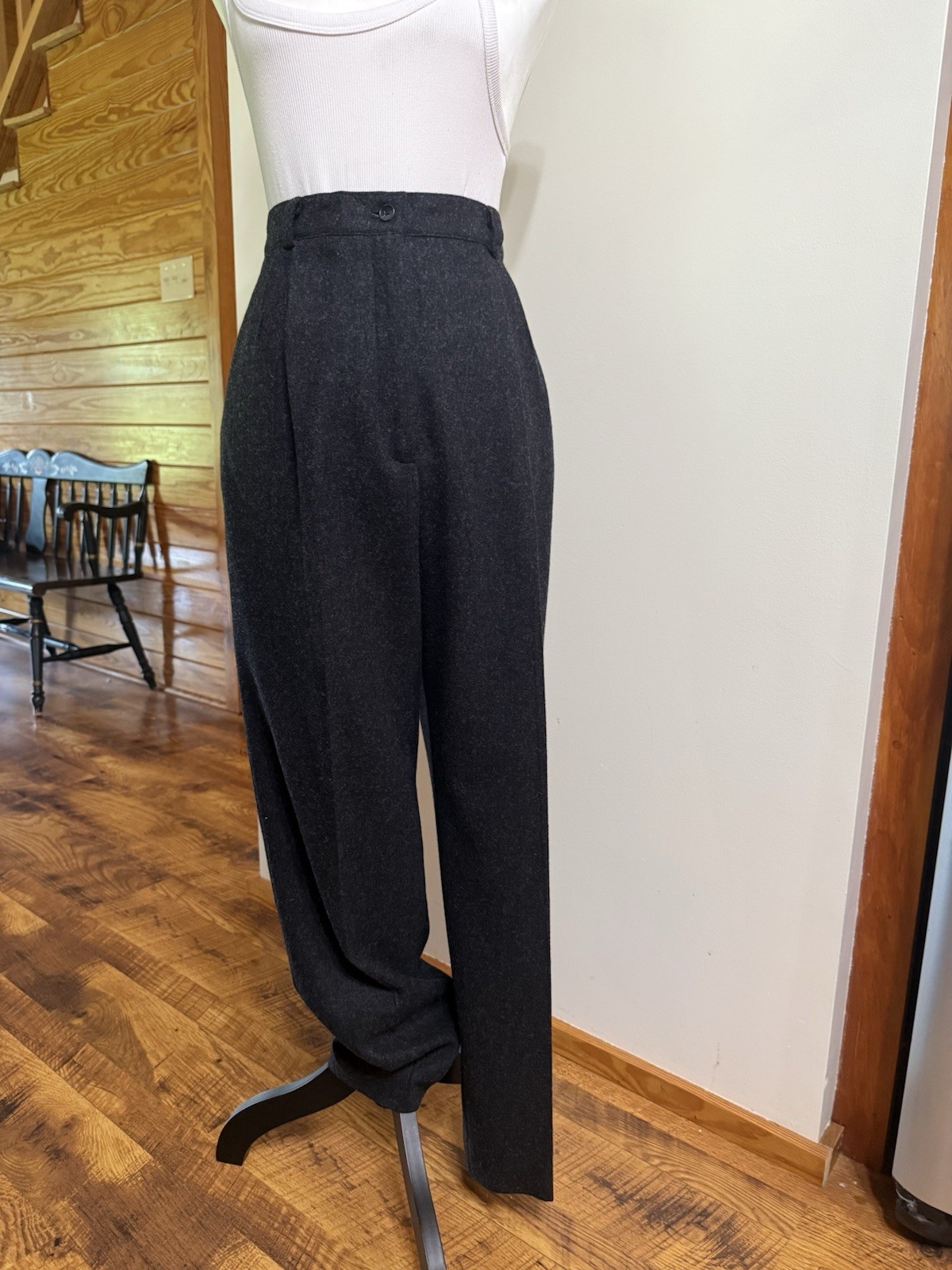 VTG Sharon Young 100% Wool Sz 10 Pant Suit Military Double Breasted