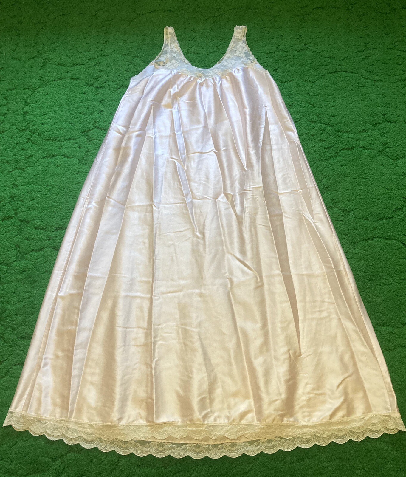 Vintage Fairytale Nightgown Corhan Pale Blue Lace Hand Embroidery Med