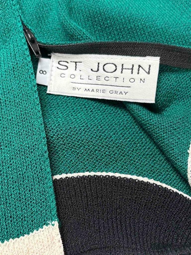 Vtg. St John Collection by Marie Gray Long Sleeve, Green Knit Dress Size 8