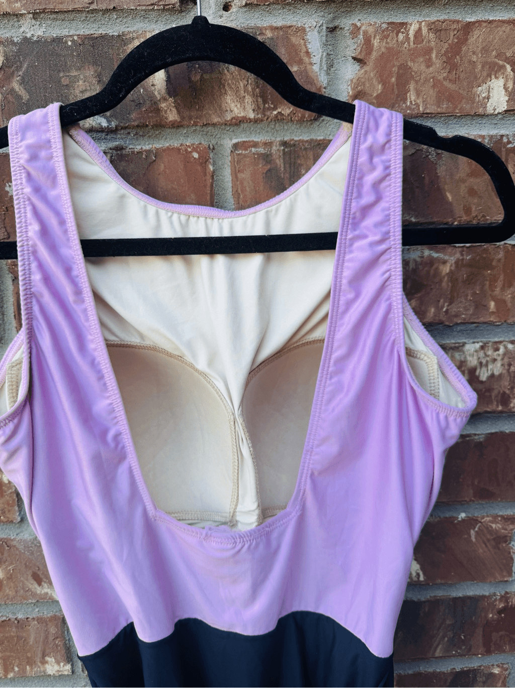 Eliza sweamwear one piece size 14 new without tag purple and black color in exce