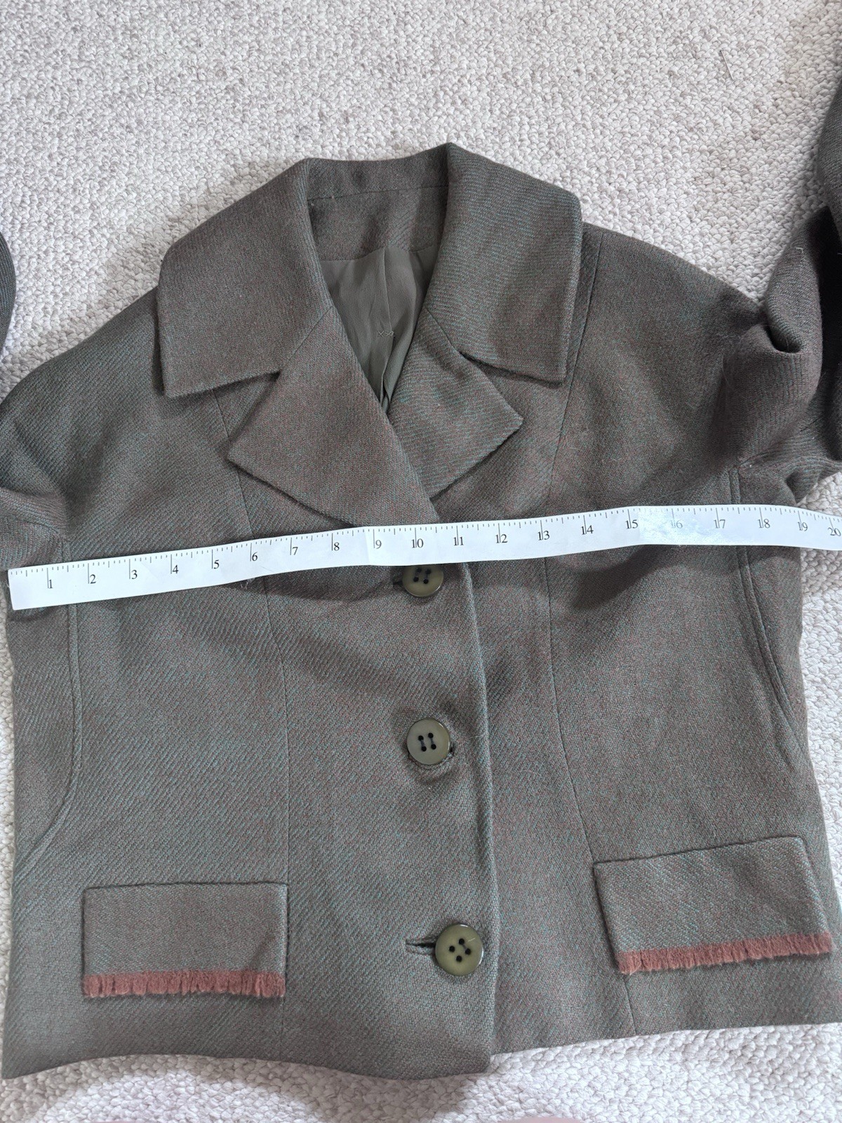 VTG 40s/50s Women’s Hyde Park Drum Tweed Jacket Back Bow Mid Century Retro Chic