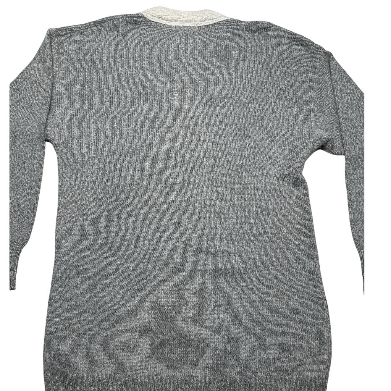 L’Eau Vive VTG Silk Angora Lambswool Sweater Small S Grey Knit Made Hong Kong