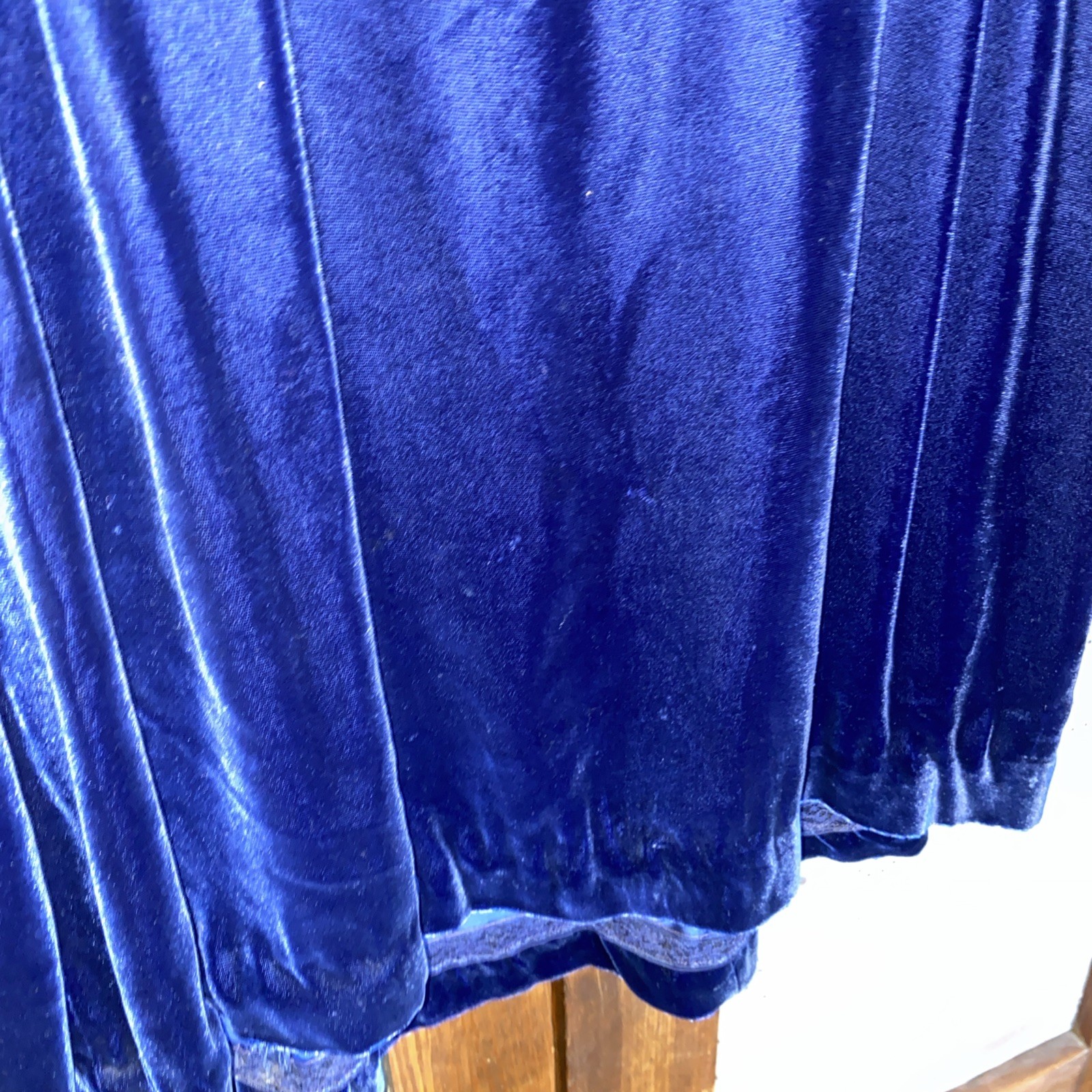 Vintage Fleurette Fashions Dress Velvet Blue Sequins 1930’s? Small?