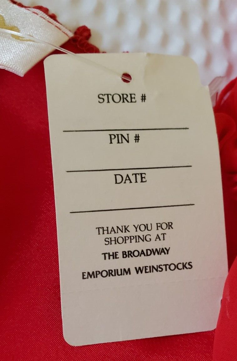 Vintage NWT Womens Sheer Satin Chemise Nightgown Red Estate Small
