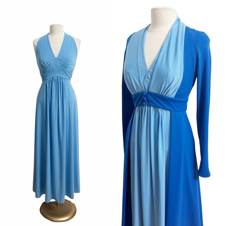 1970s Disco Dress / Studio 54 Dress / 1970s Maxi Dress / Size Medium