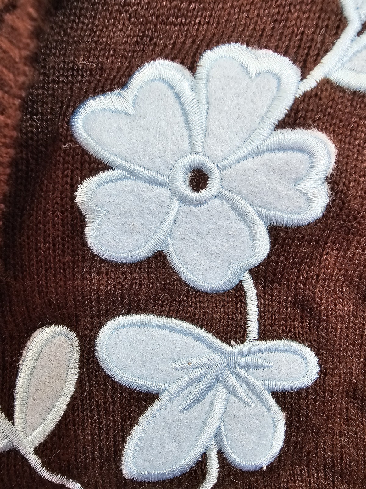 Bob Mackie Wearable Art Vintage Embroidered Cardigan Sweater Brown Size M