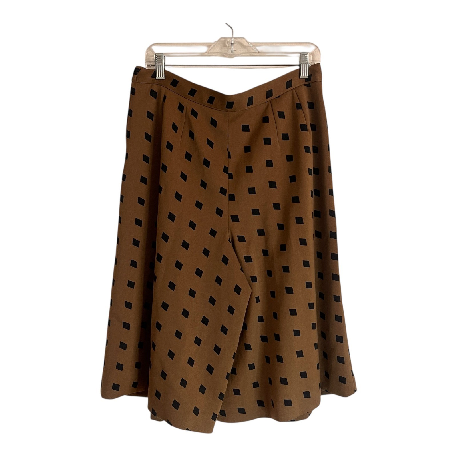 Giorgio Armani Vtg Wool Culottes Diamond Print Wide Leg Shorts IT 48 / Waist 30