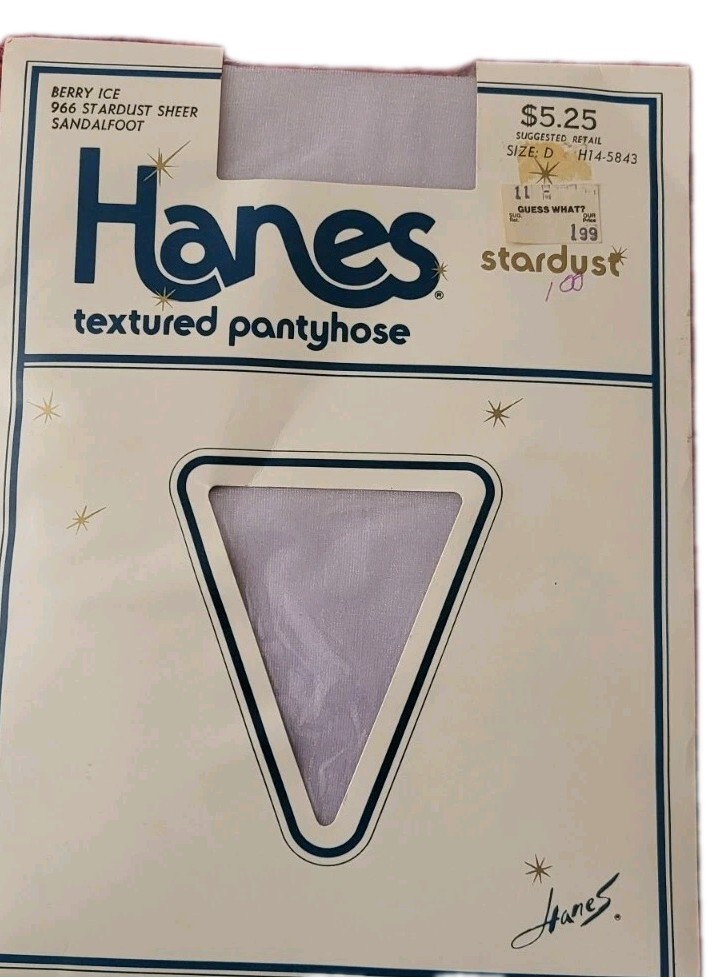 NEW NIP Womens size D VTG Hanes Berry Ice Stardust shimmery Fairycore pantyhose