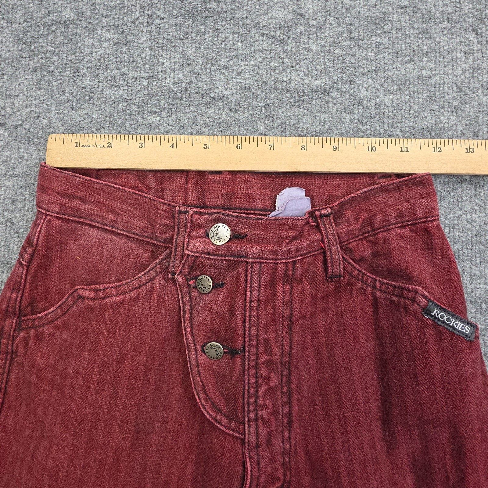 Vintage Rocky Mountain Rockies Pants Women’s 3 / 26 Red Stripe High Rise Flap