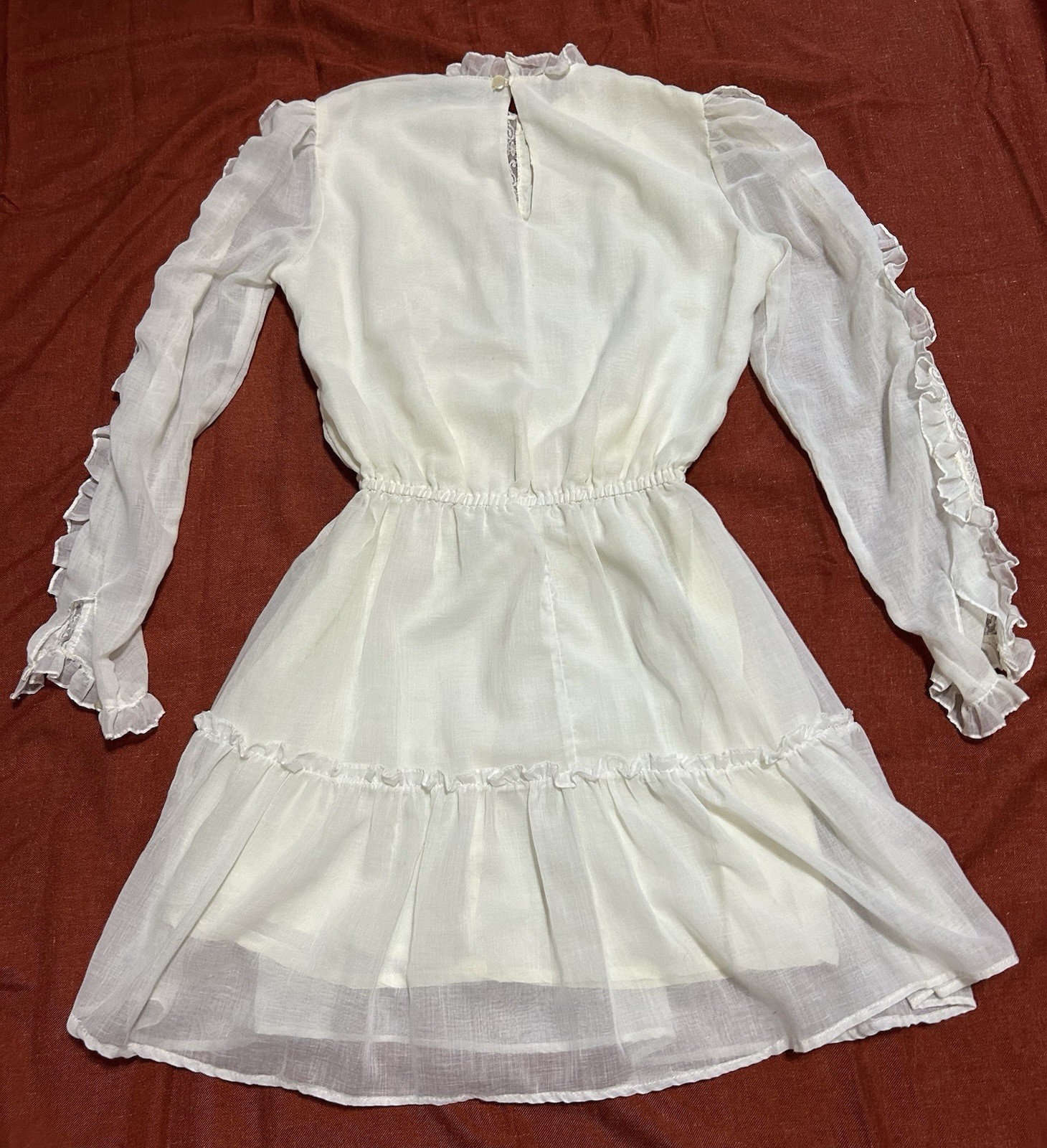 Vintage Dress Small Phase II White Prairie Coquette Long Sleeve Lana Del Rey