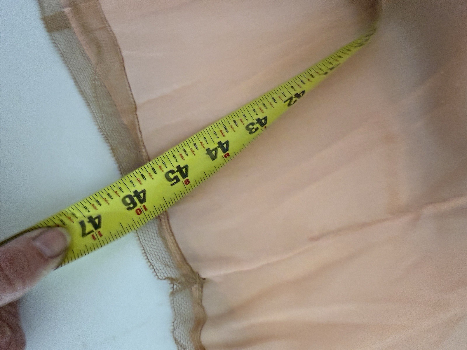 Vintage 1930s Peach Nightgown w Lace Trim & Ribbons, Lace Hollywood Glam Look