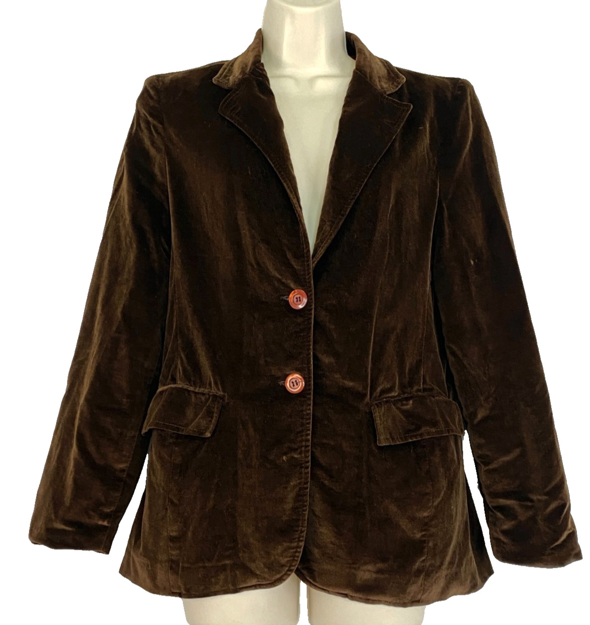 Vintage 1970s dark brown velveteen blazer jacket S dark velvet boho
