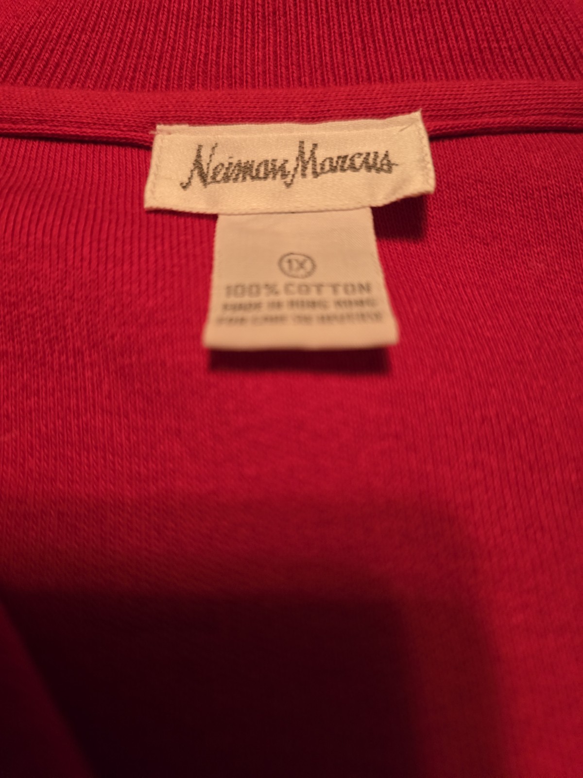 VINTAGE NEIMAN MARCUS SIZE 1X 100% COTTON RED SWEATER DRESS