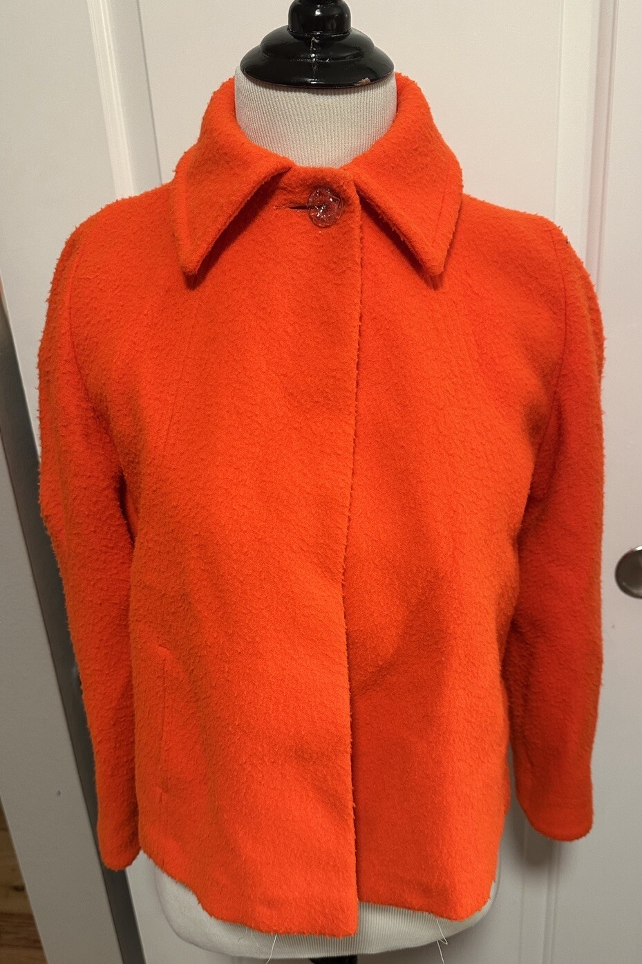 Vtg. Dyersburg & Morgan Coral Parka Coat Jacket w/top Button Aeri-Suede Reg. XS