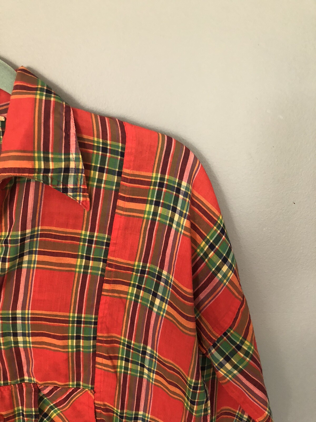 Vintage 1970 Organically Grown by Arpeja Plaid Shirt Size M