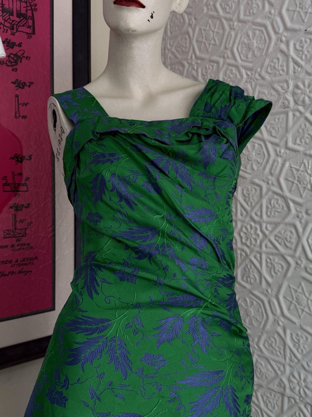 Ceil Chapman mermaid dress vintage designer gown glam 1950s midcentury Sarong S