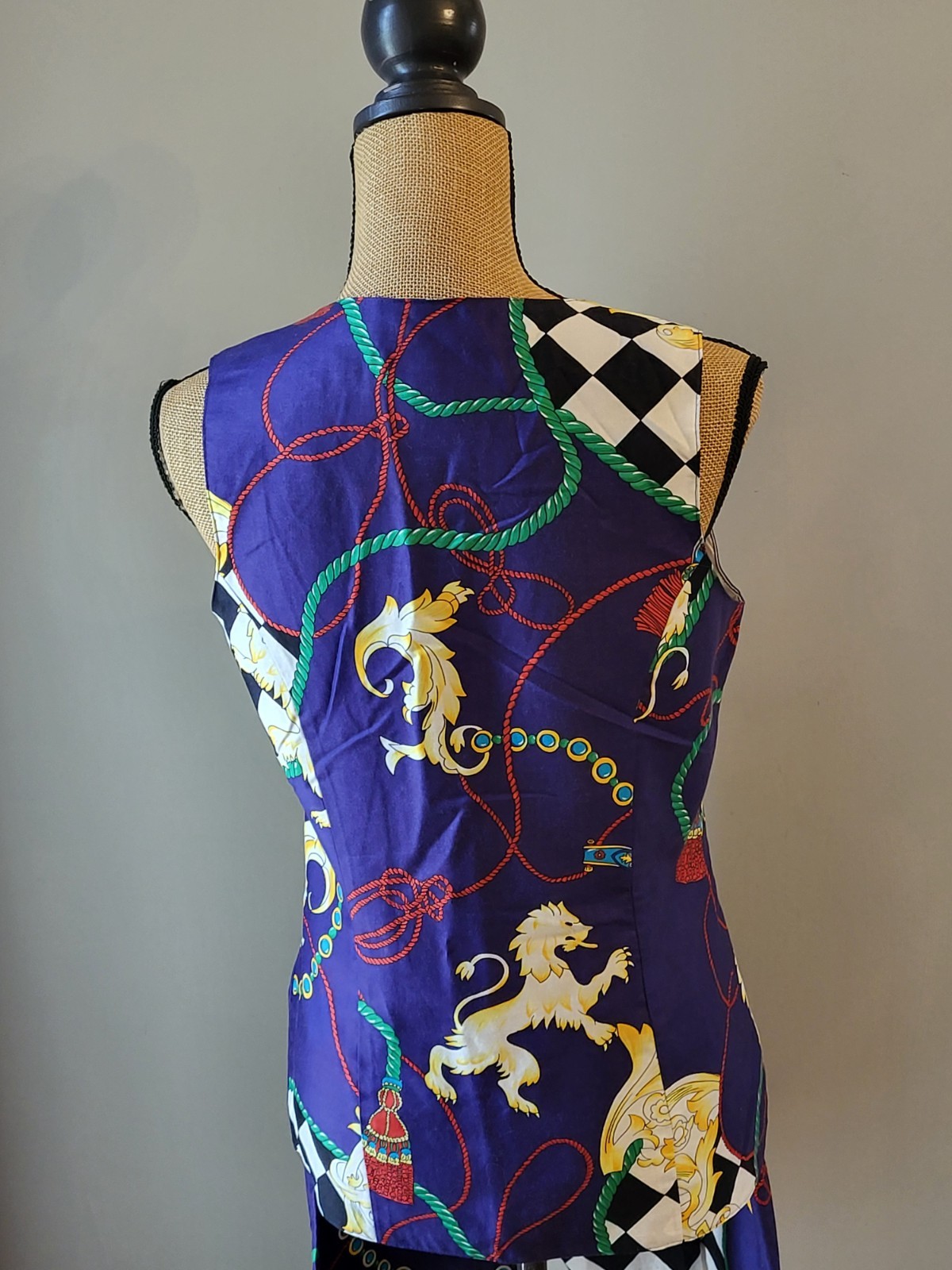 Alexander Campbell Vintage 80s Size 6 Cotton Dress Short Set Purple