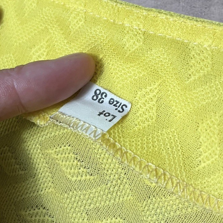Deadstock Vintage Sz 38 Lerner Shops Yellow Long Puff Sleeve Top