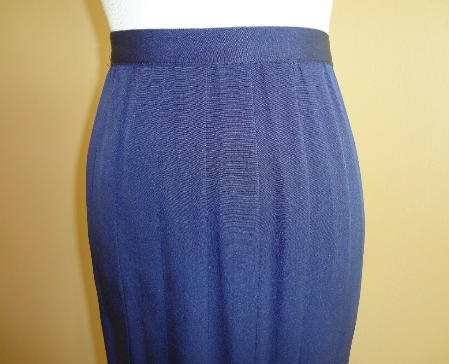 Vintage Kevan Hall Couture Navy Silk 2 Piece: Blouse size 6 & Skirt size 8, Set