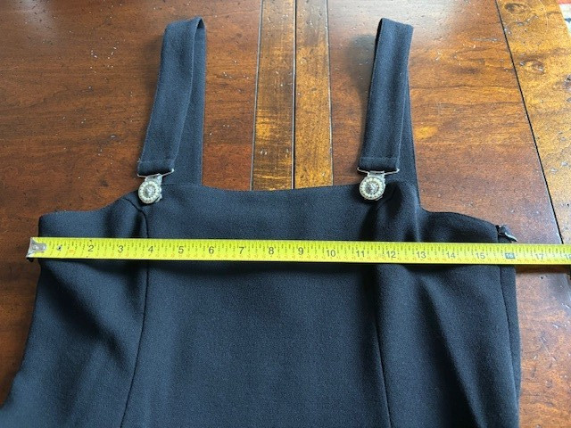 VINTAGE GIANNI VERSACE VERSUS BLACK SUSPENDER DRESS WITH MEDALLIONS SZ 30/44