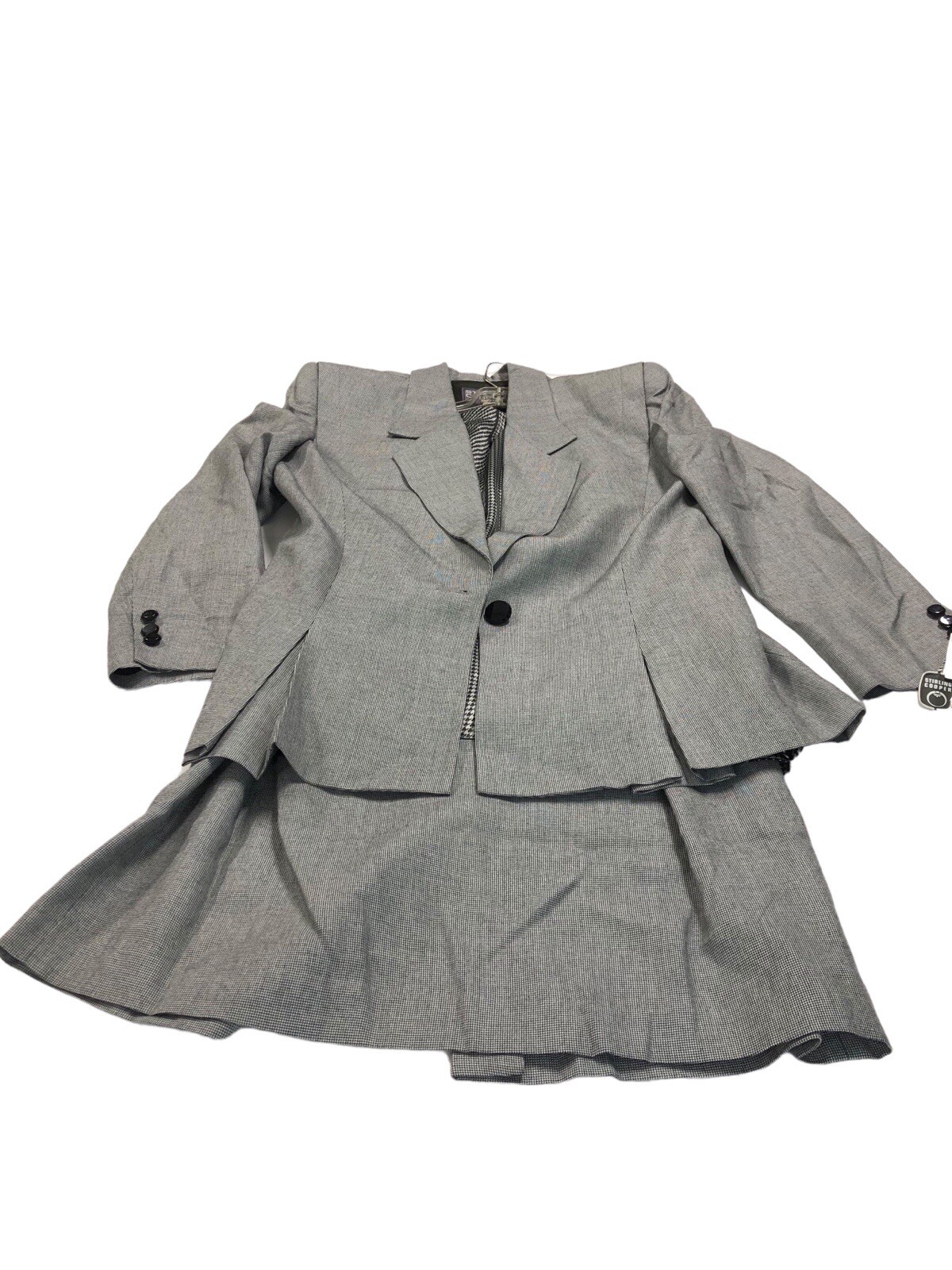 Vtg 80’s STIRLING COOPER New York 3 PC Suit Skirt Top Size 12 13 Gray New Tags