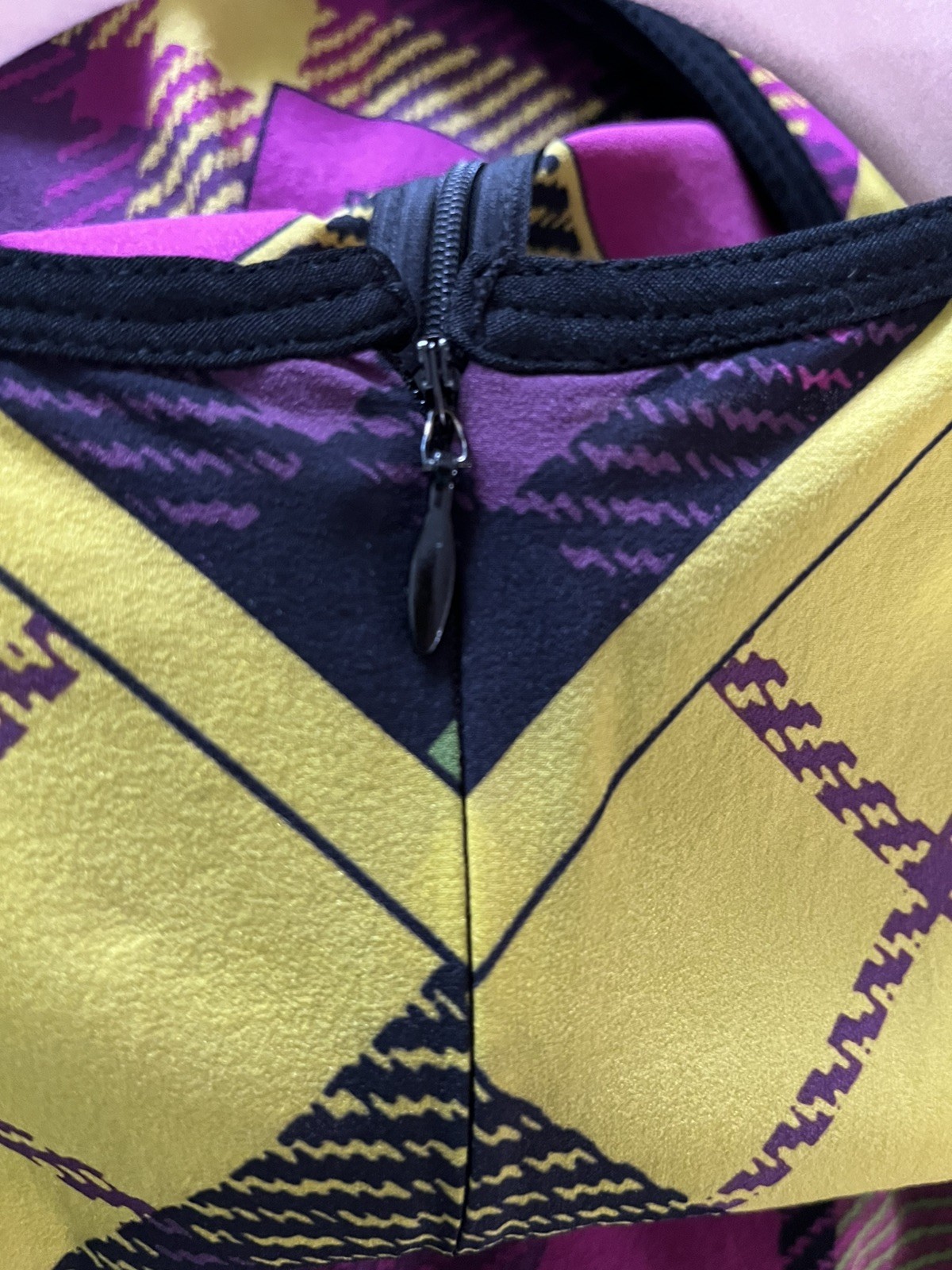 Vintage GIANNI VERSACE Couture Multicolor Silk Dress, Made In Italy