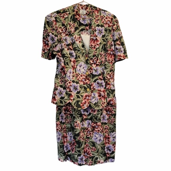 Vintage | CB New York Floral 2 Piece Skirt Set Size 14