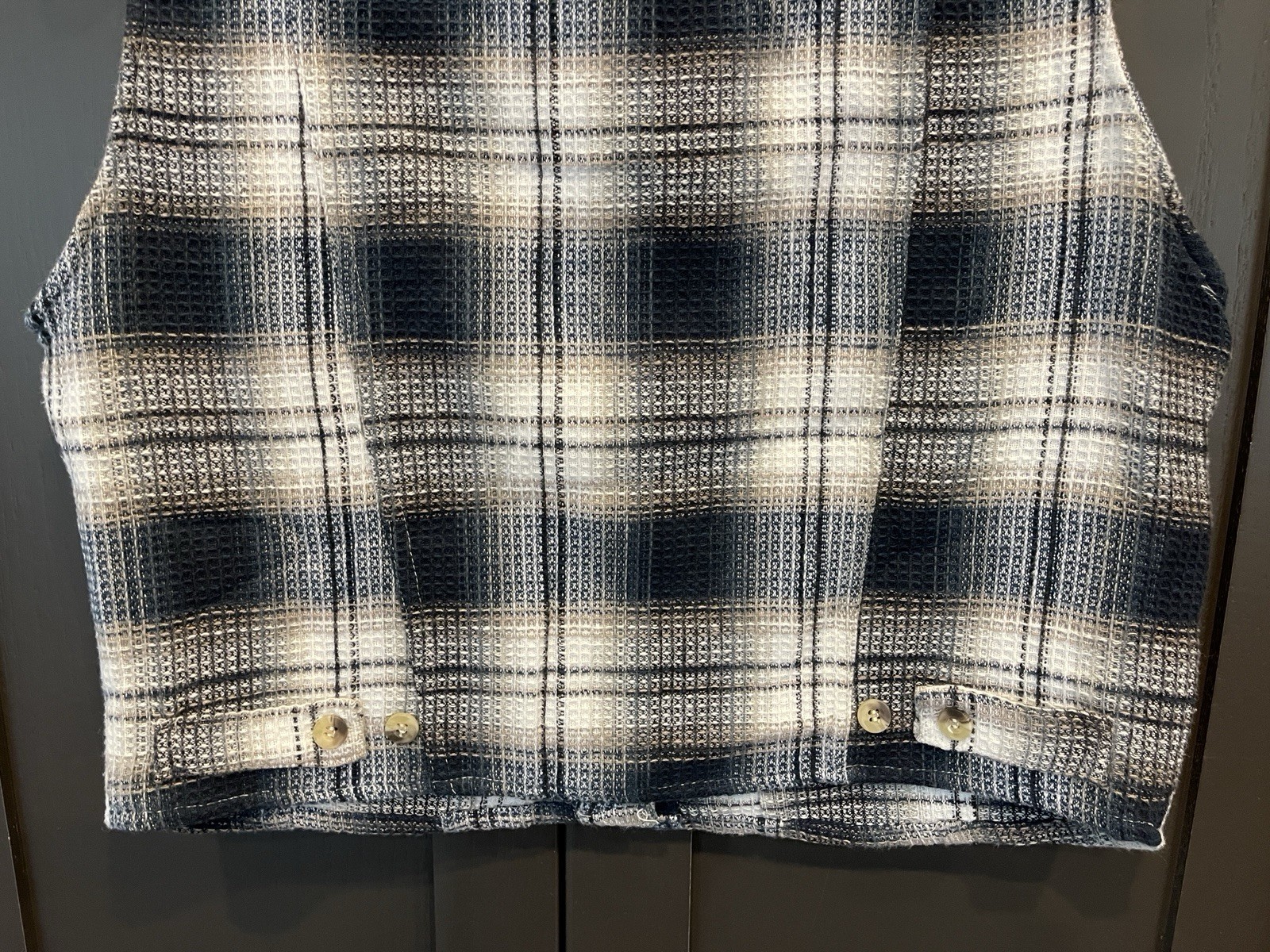 Vintage Tangibles 90s Plaid Vest Plaid Medium Skater Grunge Pockets Blue White