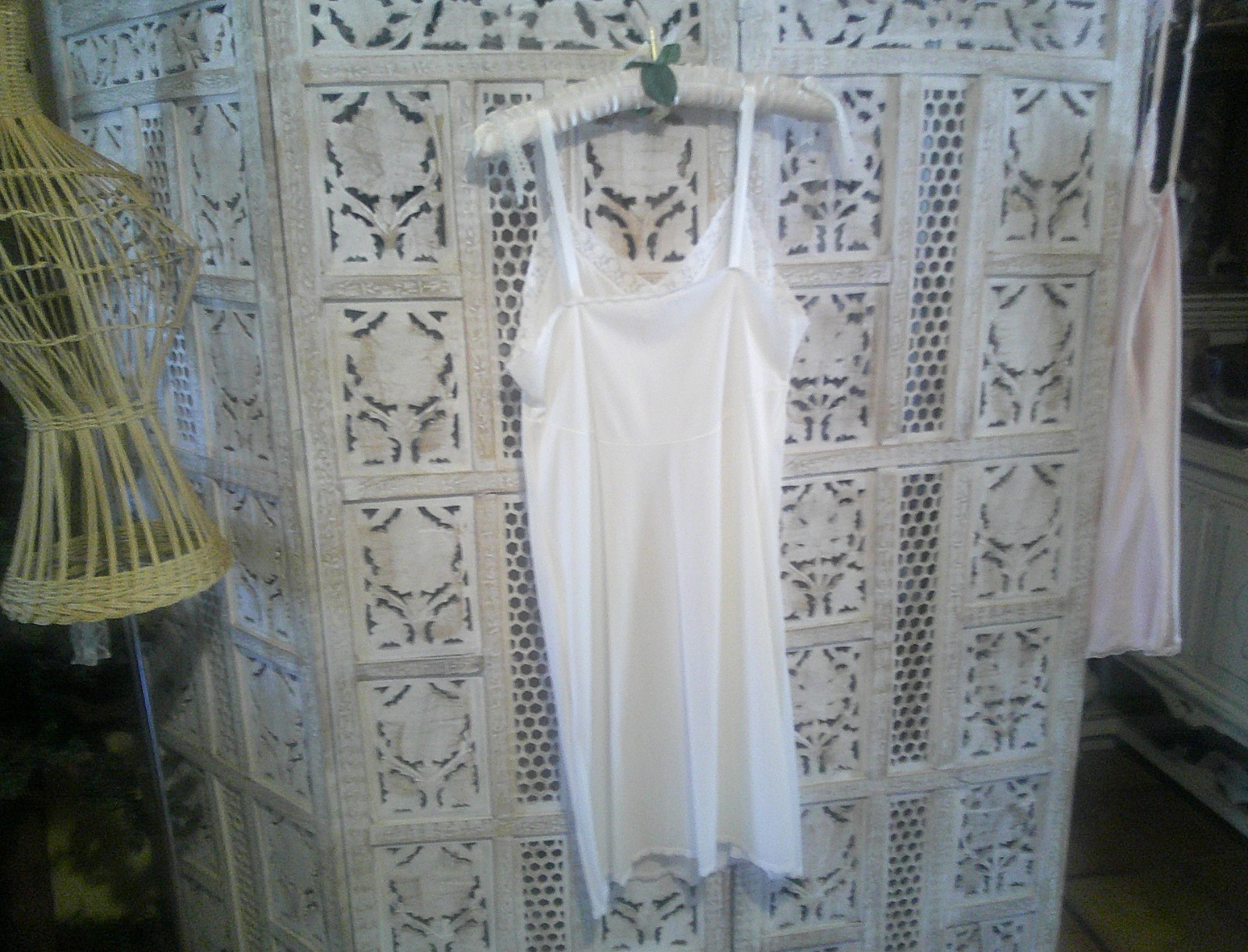 Vtg Sears The Doesnt Slip Ivory Lace Trim Anti Cling Women 38 Reg Short Length