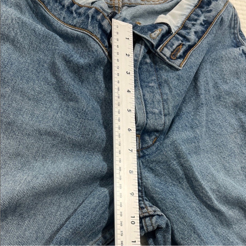EB Denim Fold Over Waist Wide Leg Jeans street style USA actual sz 28 grunge