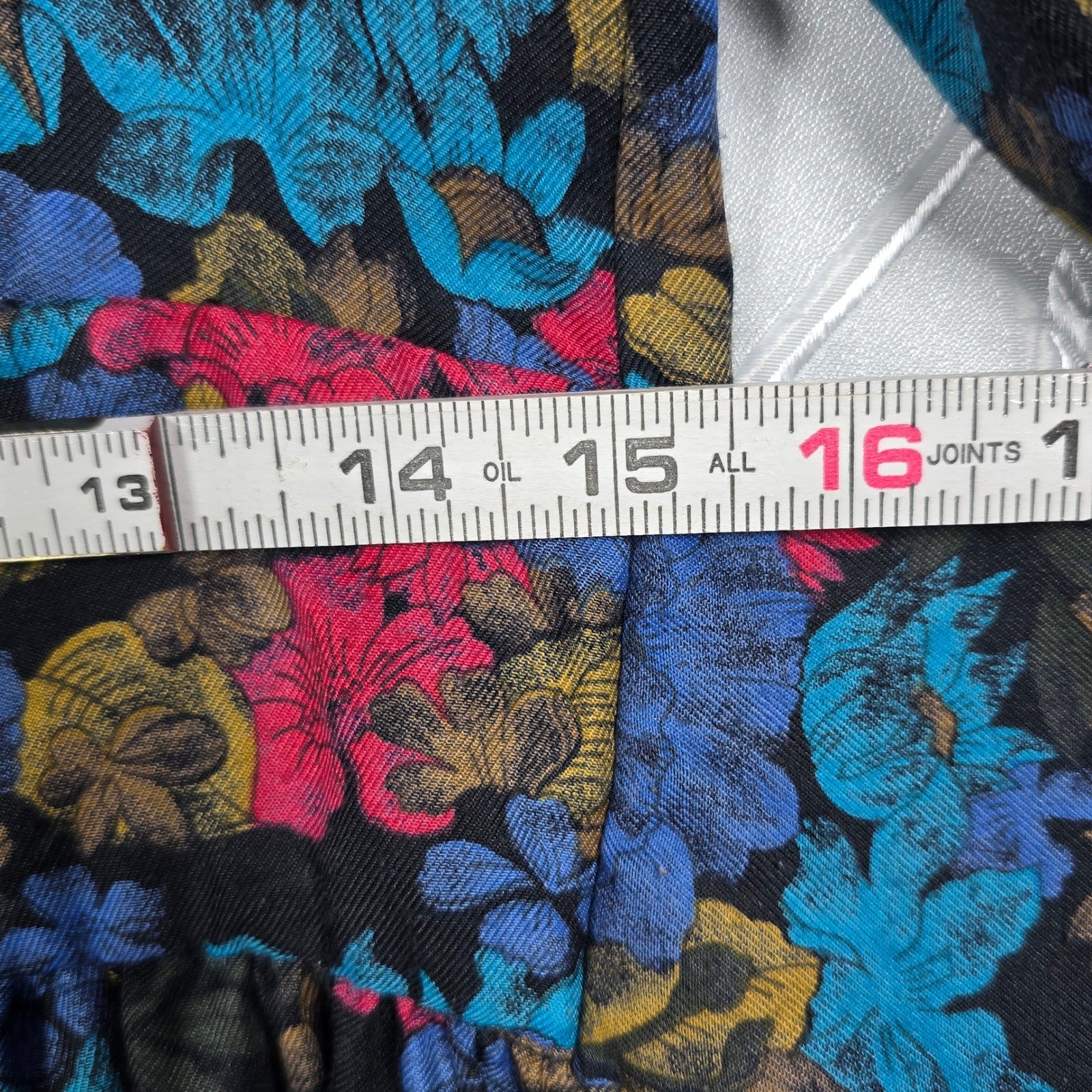 Virgo II Vintage Floral Puff Sleeve Midi Dress V-Neck Tie Waist Made in USA MED?