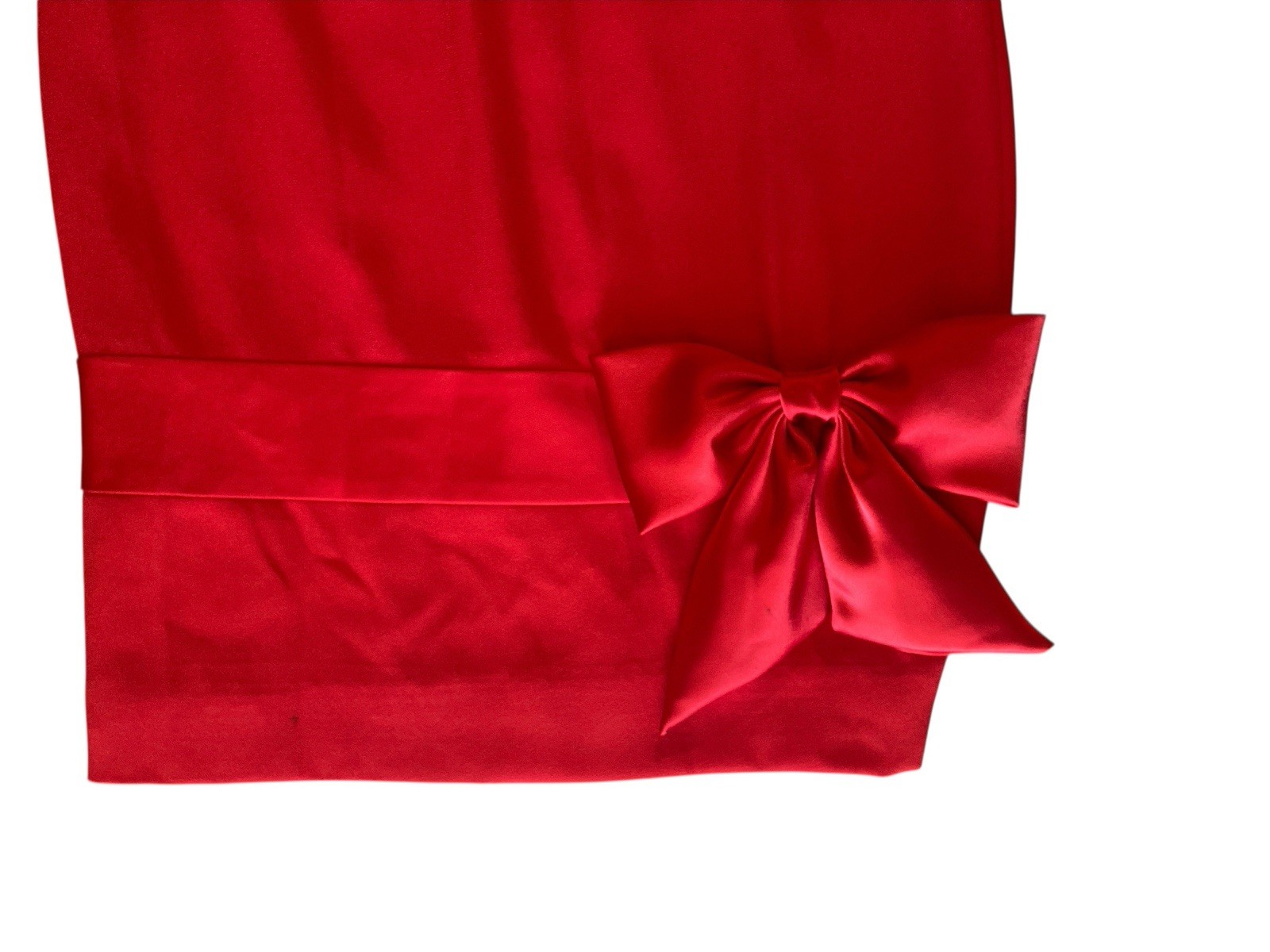 Vtg Don Elliot Red Cocktail Dress for Frances Brewster Bow Detail 80s Coquette