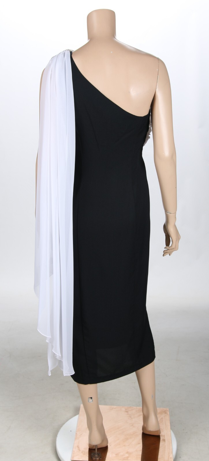 Essence Vintage 80s 90s Black & White Prom Party Formal Dress sz 8