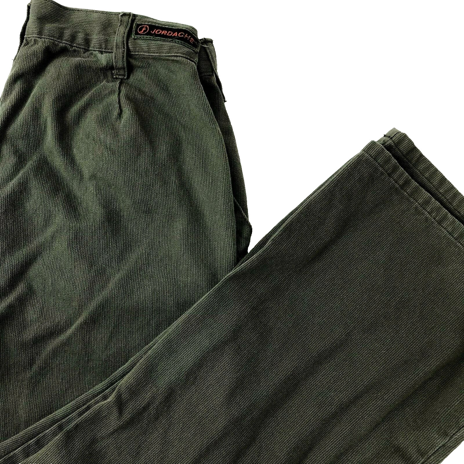 Vintage 90s Pants High Waist No Back Pockets Jordache ribbed green cropped 9/10