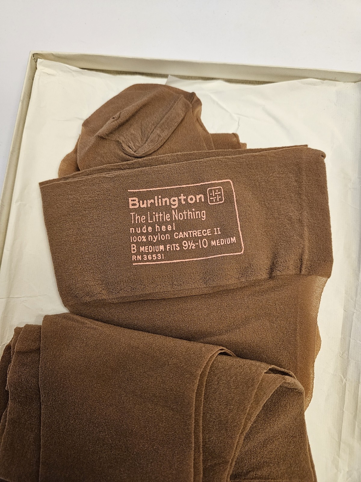 Burlington Hosiery Cantrece II The Little Nothing B Med Fits 9-1/2 10M Nude Heel