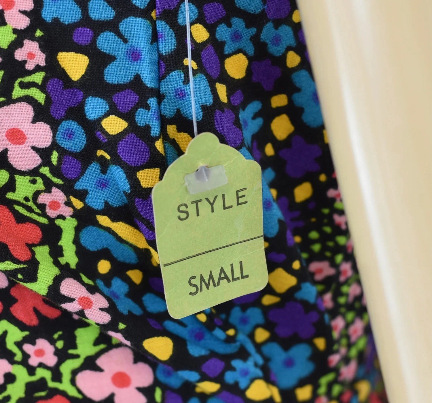 Vtg 80s Floral Colorful Cotton One Piece Romper Jumpsuit Deadstock with Tag